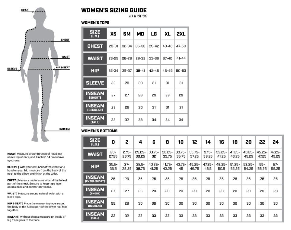 Women's Sizing Chart | Luxury Loungewear